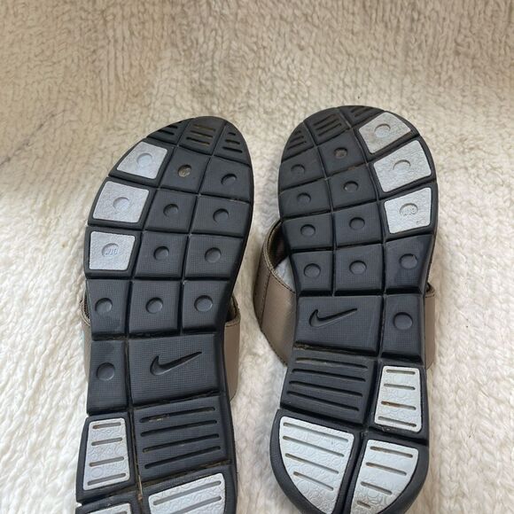 Nike Comfort Cushioned Footbed Khaki,brown & mint blue Thong Sandals SZ10 - Picture 9 of 10